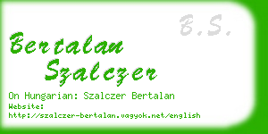 bertalan szalczer business card